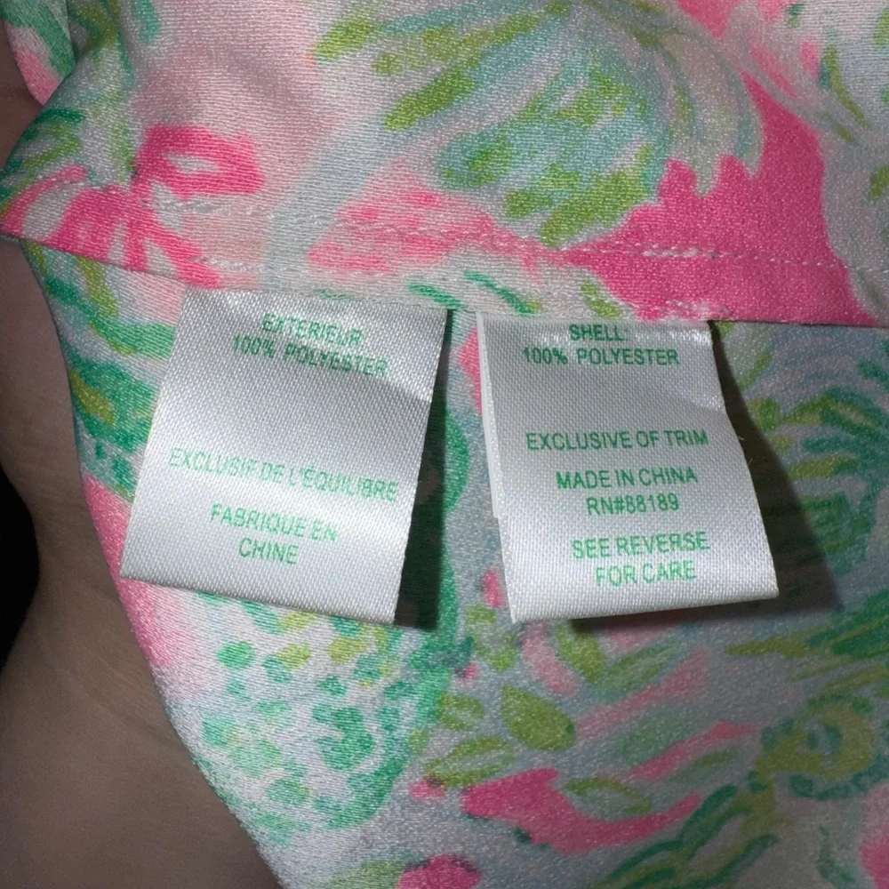 Lilly Pulitzer Pink Green Giraffe Jungle Halter Lace Dress Size 4 - Picture 7 of 7
